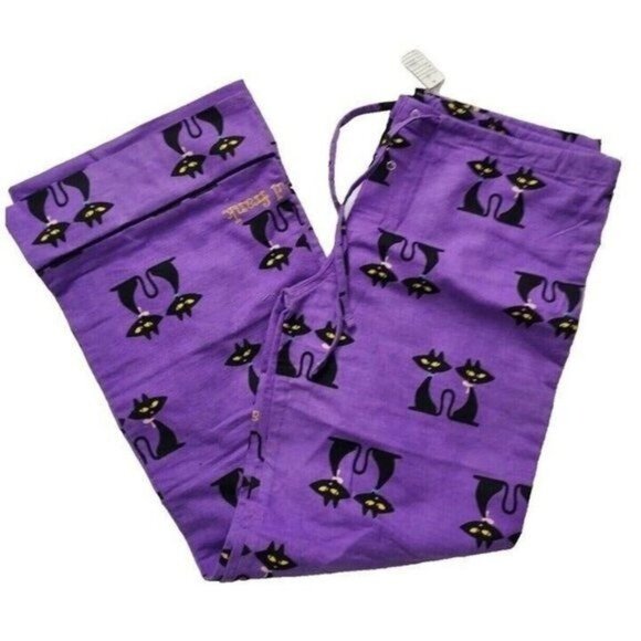 Vintage Paul Frank Pajama Pants, J & Missy Cat, Purple, Size Medium